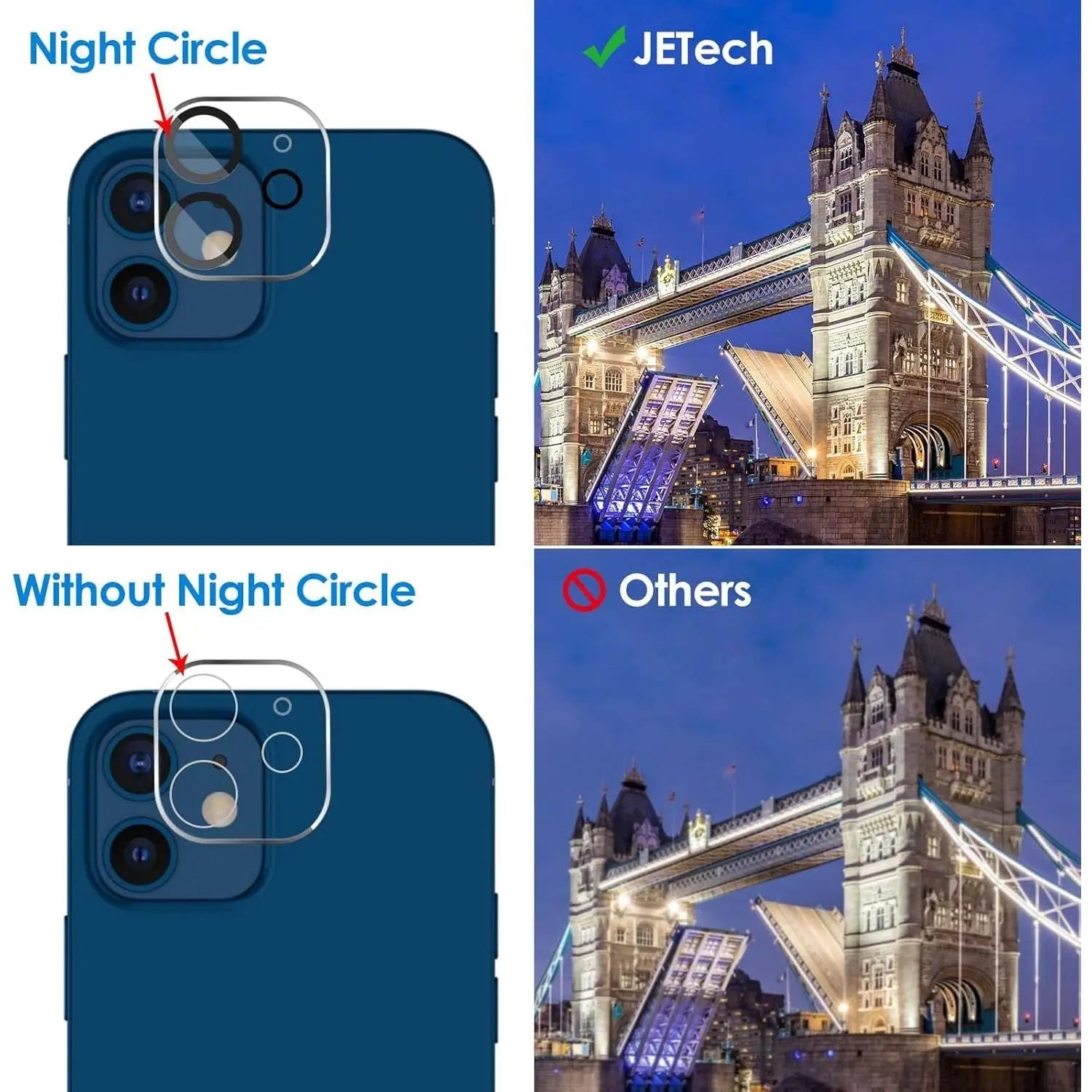 Entronix 2-Pack for Apple iPhone 13 Pro Max, Clear Camera Lens Protector, Easy Installation - Entro Retail