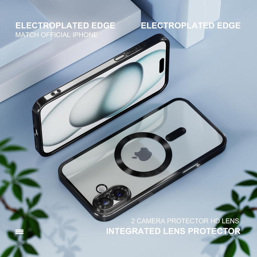 Entronix Bundle Compatible with iPhone 16 Plus - [Magnetic] Luxury Glossy Case & 1 Clear Screen Protector