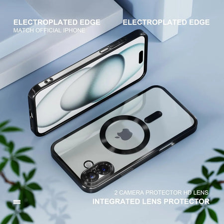 Entronix Bundle Compatible with iPhone 16 Plus - [Magnetic] Luxury Glossy Case & 1 Clear Screen Protector - Entronix