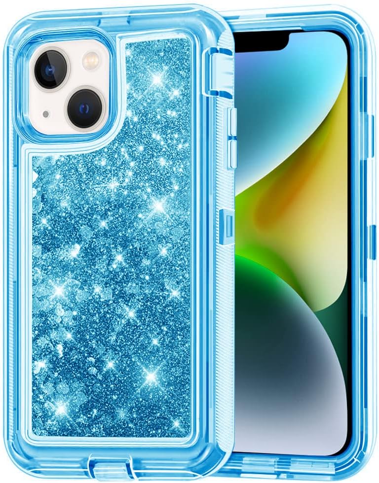 Entronix Heavy Duty Glitter Case for Apple iPhone 13, Triple-Layer & Full Protection, - Entro Retail
