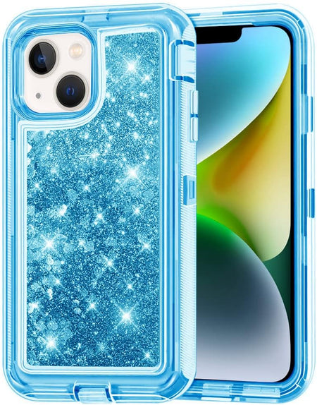 Entronix Heavy Duty Glitter Case for Apple iPhone 14, Triple-Layer & Full Protection, - Entro Retail