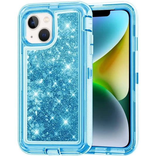 Entronix Heavy Duty Glitter Case for Apple iPhone 14, Triple-Layer & Full Protection, - Entro Retail