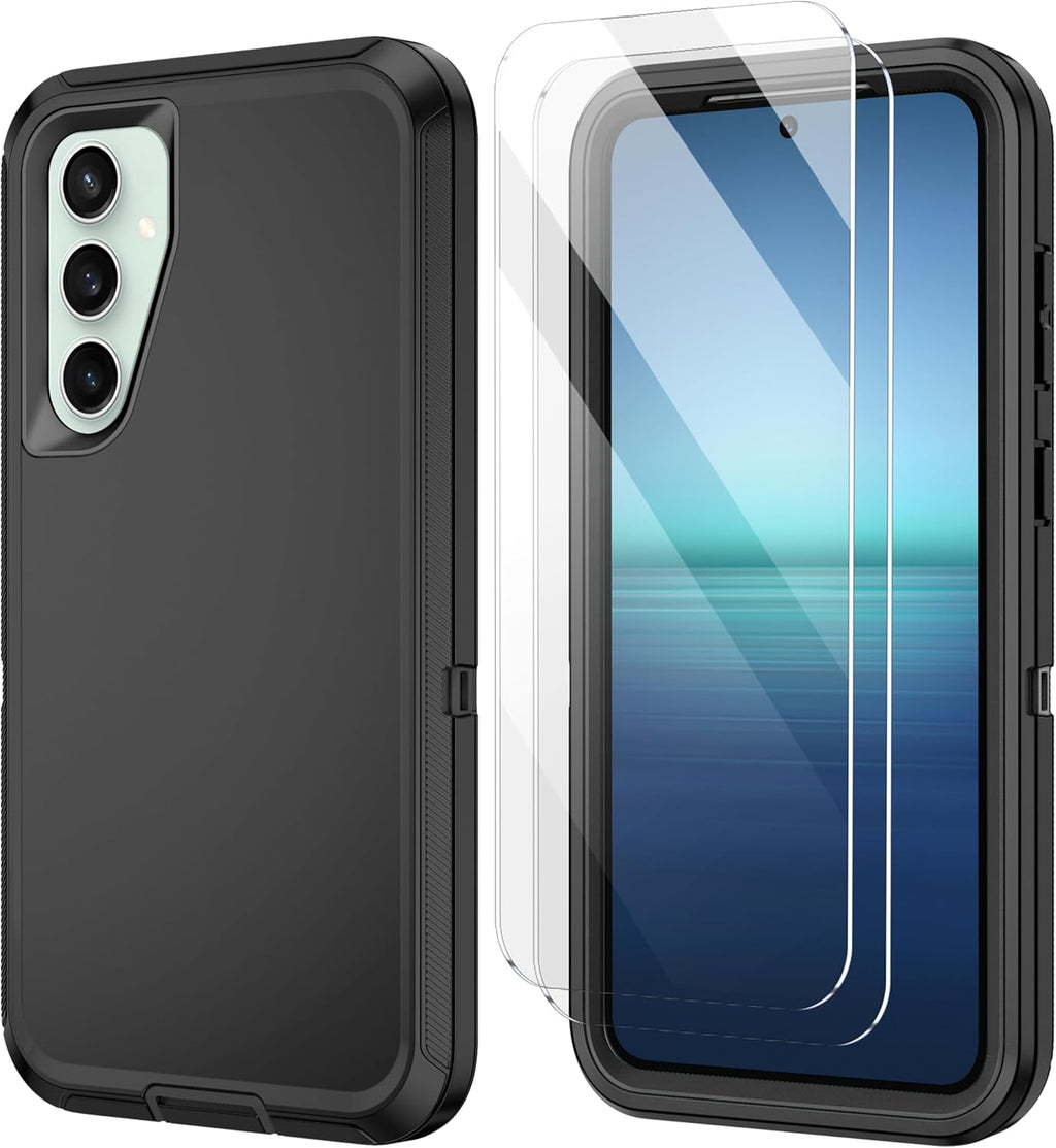 Entronix Bundle Compatible with Galaxy S25 - Heavy Duty Case & 2 Clear Screen Protectors