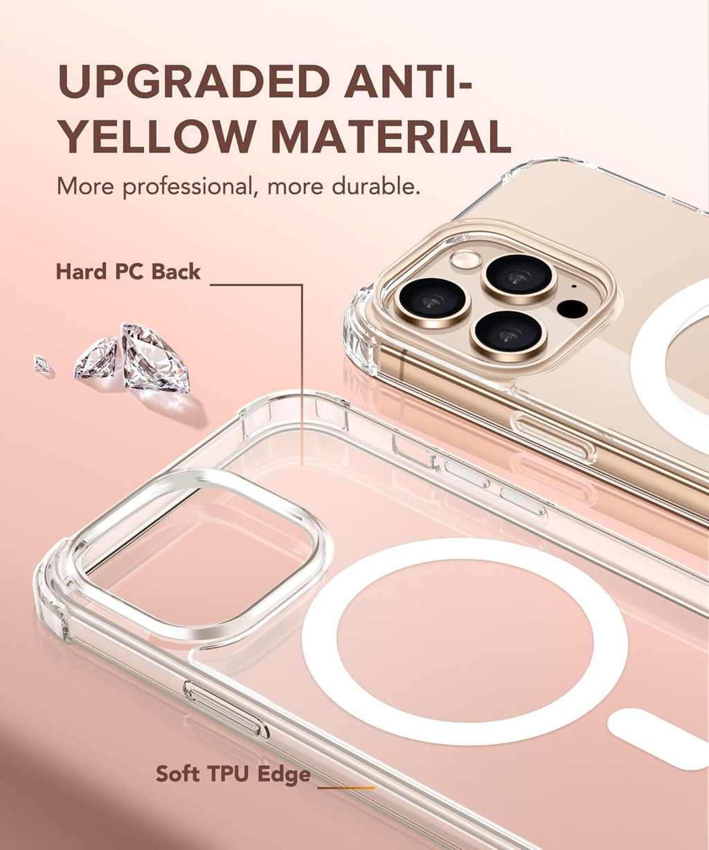 Entronix 3-in-1 Bundle for Apple iPhone 16 Pro, Magnetic Clear Case & 2 Clear Tempered Glass Screen Protectors - Entro Retail