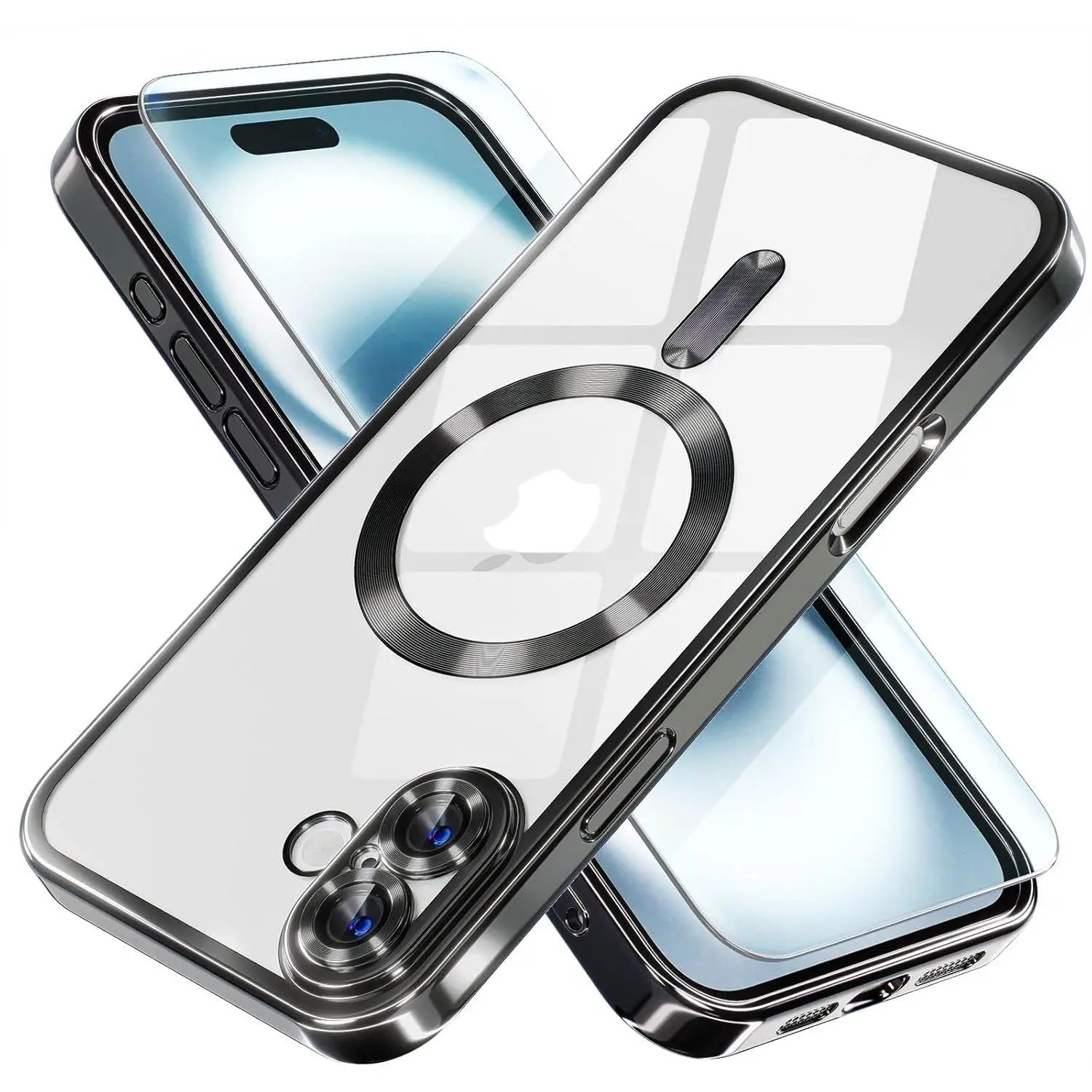 Entronix Bundle Compatible with iPhone 16 Plus - [Magnetic] Luxury Glossy Case & 1 Clear Screen Protector - Entronix
