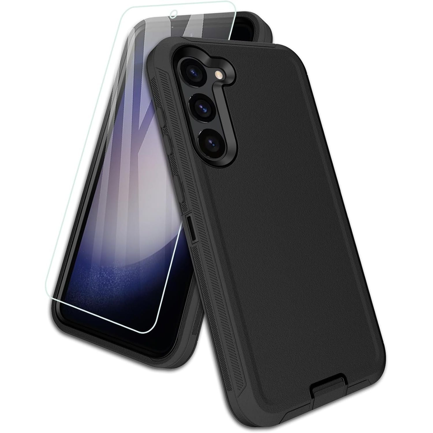 Entronix 2-in-1 Bundle for Samsung Galaxy S21 FE, Heavy Duty Case & Clear Tempered Glass Screen Protector, Full Protection & Easy Installation - Entro Retail