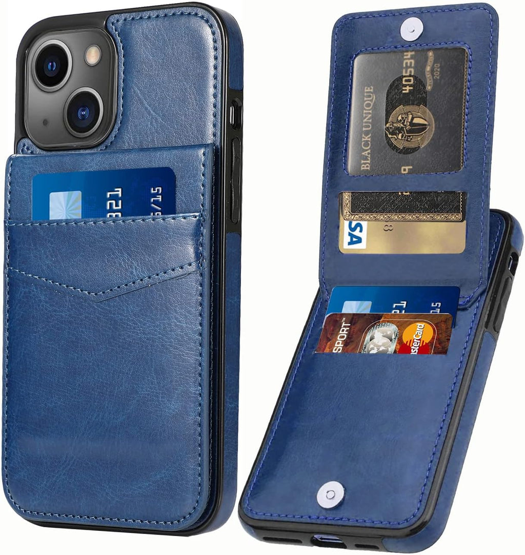 Entronix Slim Wallet Case for Apple iPhone 13, Leather Wallet & Card Holder Bumper Cover, - Entro Retail