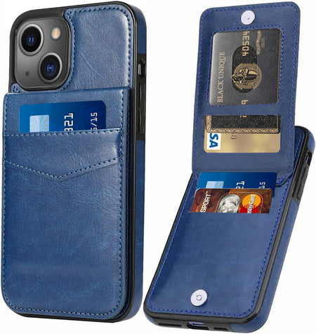 Entronix Slim Wallet Case for Apple iPhone 15 Plus, Leather Wallet & Card Holder Bumper Cover, - Entro Retail