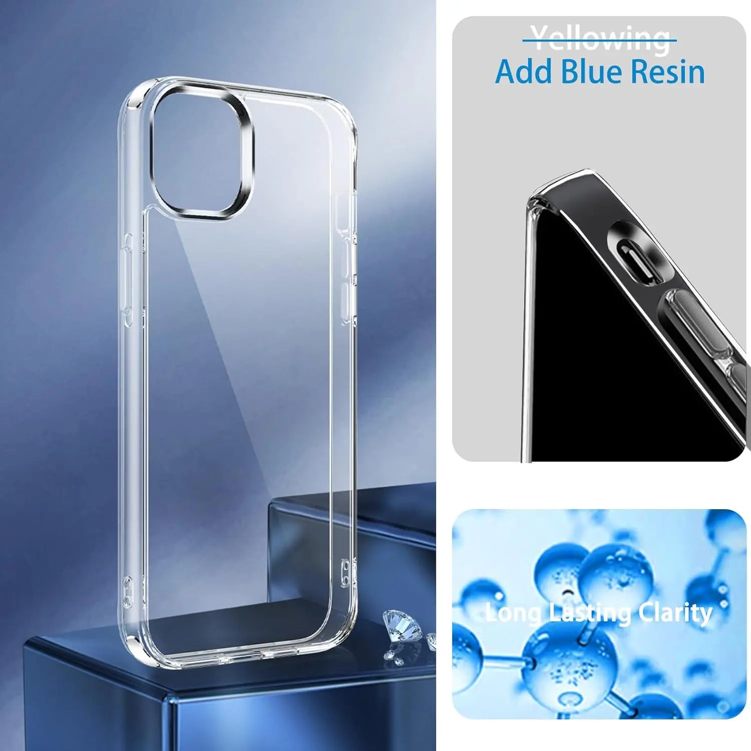 Entronix Heavy Duty Clear Case for Apple iPhone 14 Pro, Crystal Clear Transparent Bumper Cover - Entro Retail