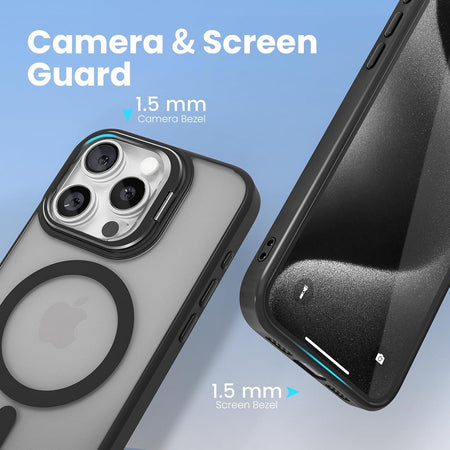 Entronix Heavy Duty Slim Phone Case with Camera Kickstand Compatible with Magsafe for Apple iPhone 16 Pro Max Magnetic Case, Matte Case - Entro Retail