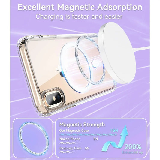 Entronix Bundle Compatible with iPhone XS Max - [Magnetic] Clear Case & 2 Clear Screen Protectors - Entronix