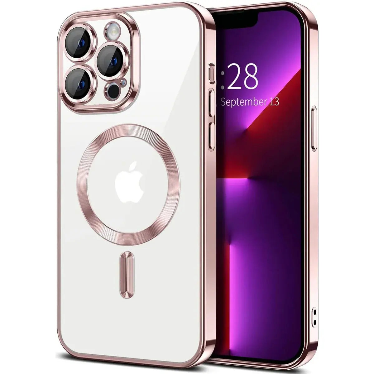Entronix [Magnetic] Case Compatible with iPhone 13 Pro Max - [Clear Back] Luxury Glossy Cover ENTRONIX