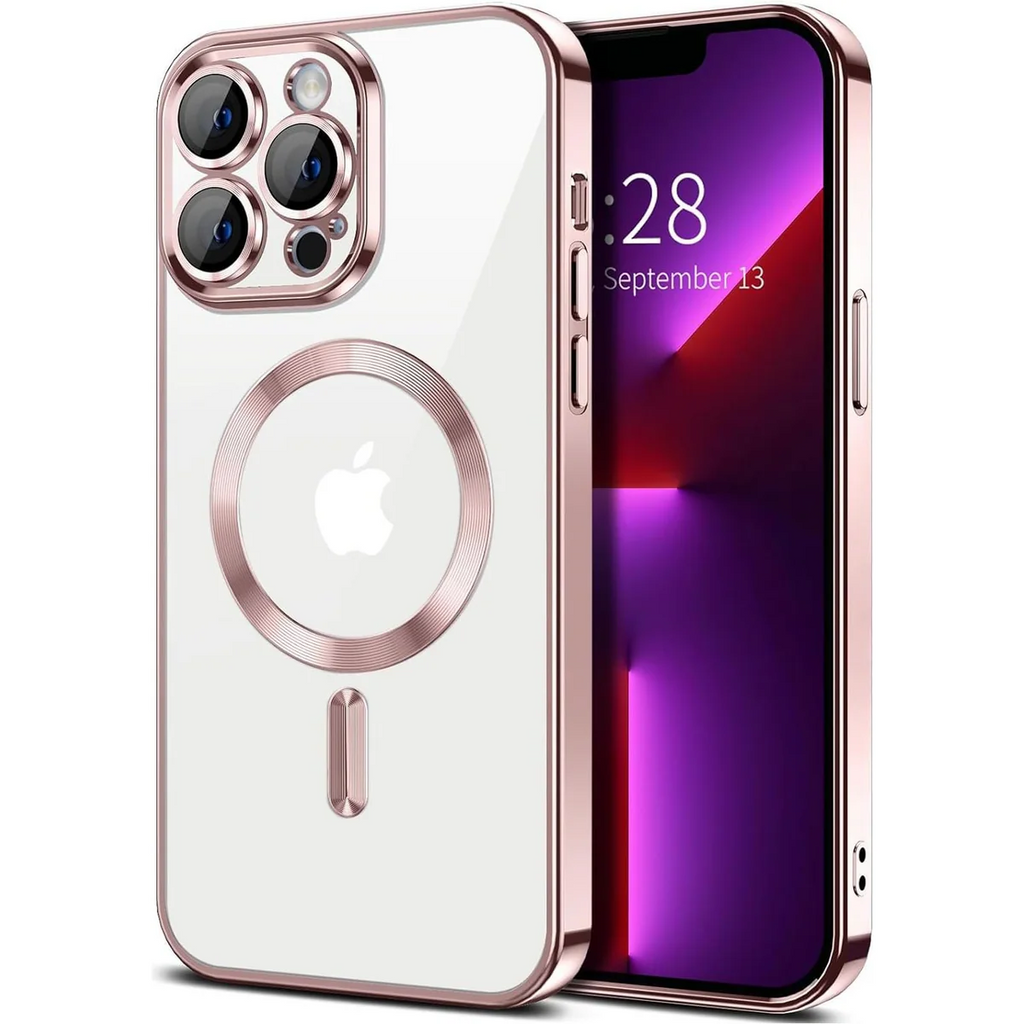 Entronix [Magnetic] Case Compatible with iPhone 13 Pro Max - [Clear Back] Luxury Glossy Cover