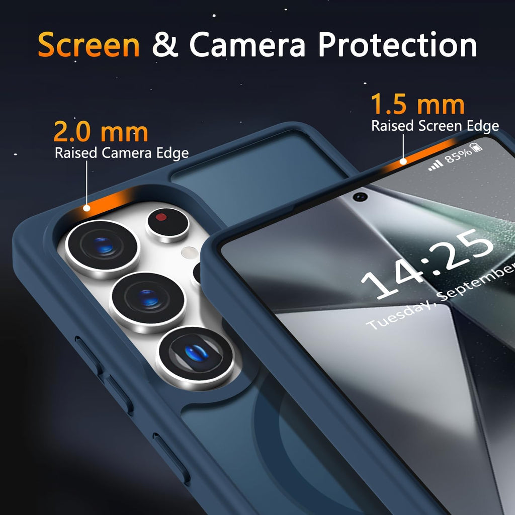 Entronix Bundle Compatible with Galaxy S25 Ultra - [Magnetic] Translucent Matte Case & 1 Clear Screen Protector