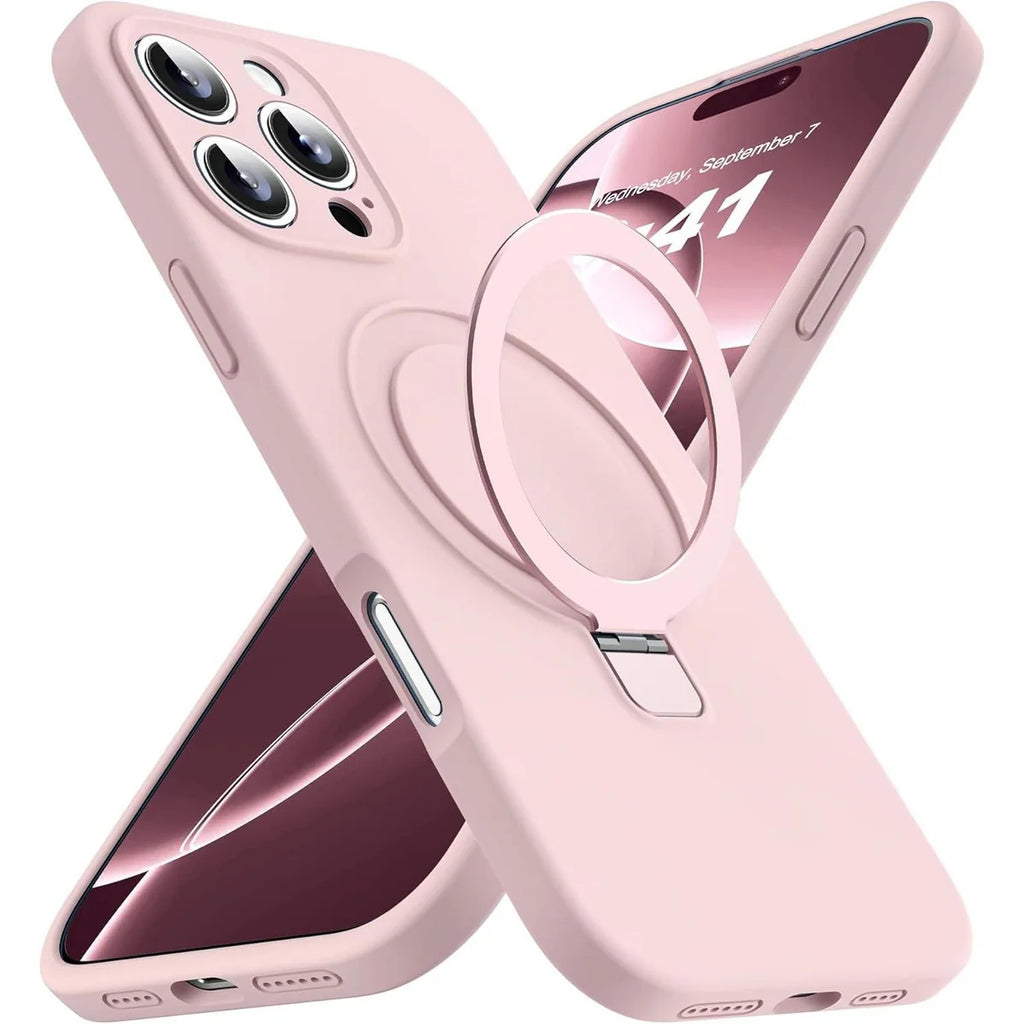 Entronix Silicone Case Designed for Apple iPhone 16 Pro with Stand, Protection Shockproof Dropproof Dustproof Slim Design Phone Cover - Entro Retail