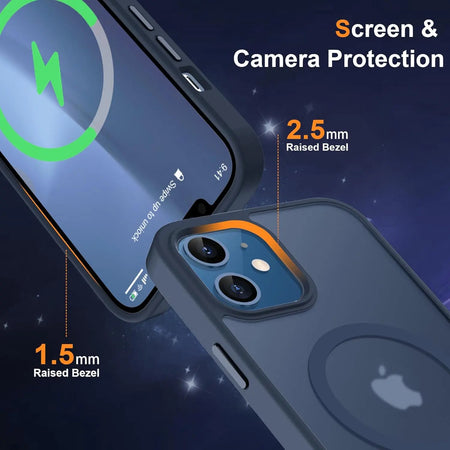 Entronix Apple iPhone 12 [Magnetic-Compatible] Clear Case & 2 Tempered Glass Screen Protectors - Entronix