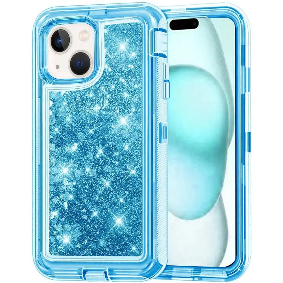 Entronix Heavy Duty Glitter Case for Apple iPhone 15 Plus, Triple-Layer & Full Protection, - Entro Retail