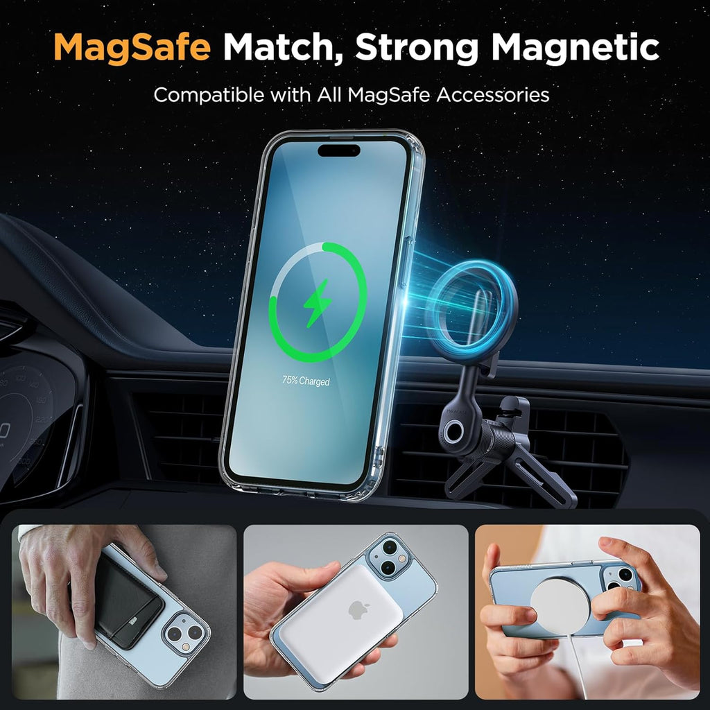 Entronix Bundle Compatible with iPhone 13 Mini - [Magnetic] Clear Case, 2 Clear Screen Protectors & 2 Camera Lens Protectors