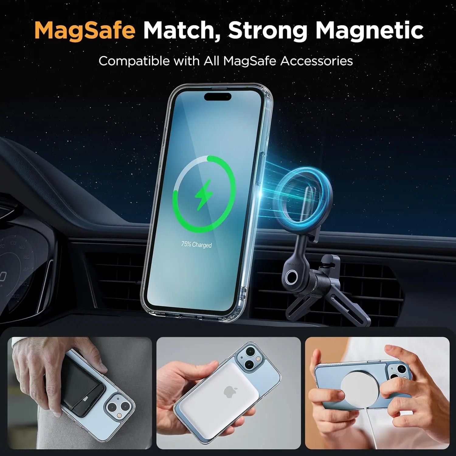 Entronix Bundle Compatible with iPhone 14 - [Magnetic] Clear Case, 2 Clear Screen Protectors & 2 Camera Lens Protectors - Entronix