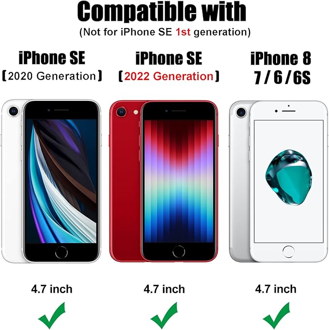Entronix Matte Ring Case for Apple iPhone 8/7/SE, Slim Matte Cover with Built-In Kickstand, - Entro Retail