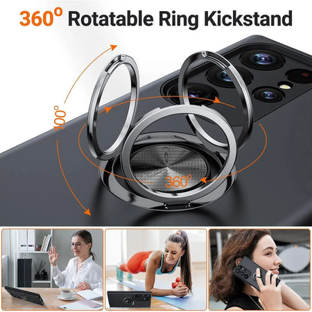 Entronix Case Compatible with Galaxy S24 Ultra - 360º Circular Ring Gripstand - Entronix