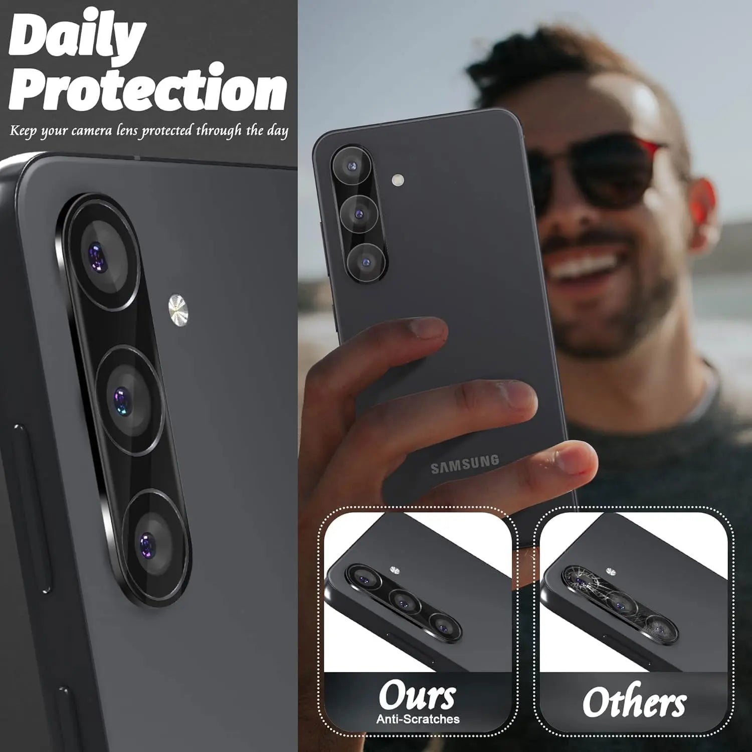 Entronix 3-Pack for Samsung Galaxy S22, Clear Camera Lens Protector, Easy Installation - Entro Retail