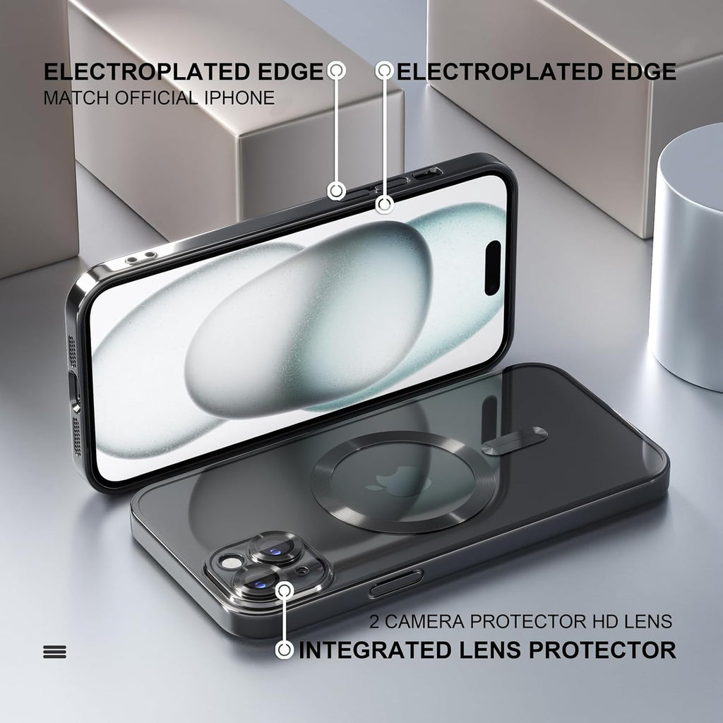 Entronix Bundle Compatible with iPhone 14 Plus - [Magnetic] Luxury Glossy Case & 1 Clear Screen Protector