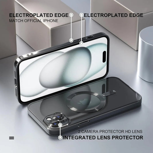 Entronix Bundle Compatible with iPhone 15 Plus - [Magnetic] Luxury Glossy Case & 1 Clear Screen Protector - Entronix