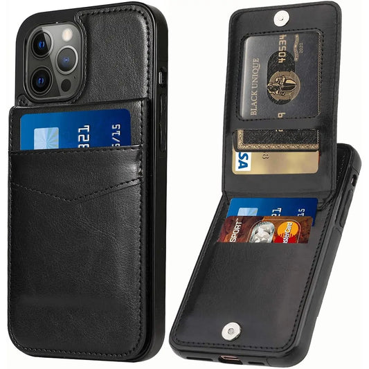 Entronix Slim Wallet Case for Apple iPhone 12 Pro Max, Leather Wallet & Card Holder Bumper Cover, - Entro Retail