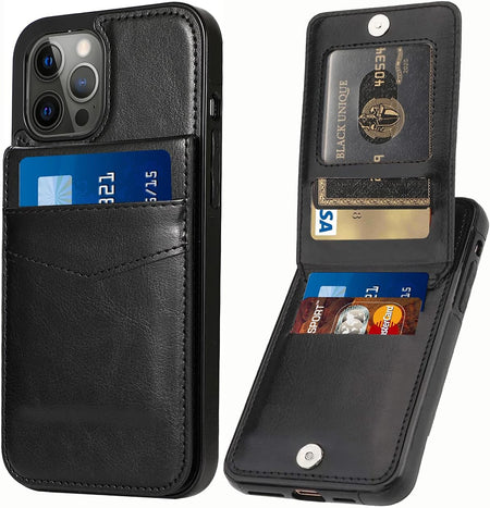 Entronix Slim Wallet Case for Apple iPhone 15 Pro, Leather Wallet & Card Holder Bumper Cover, - Entro Retail