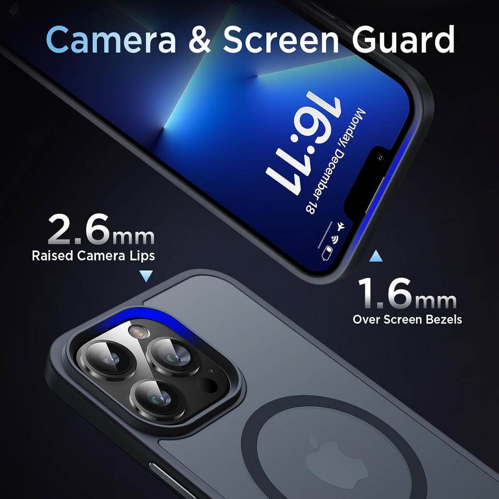 Entronix [Magnetic] Case Compatible with iPhone 13 Pro Max - Translucent Frosted Matte