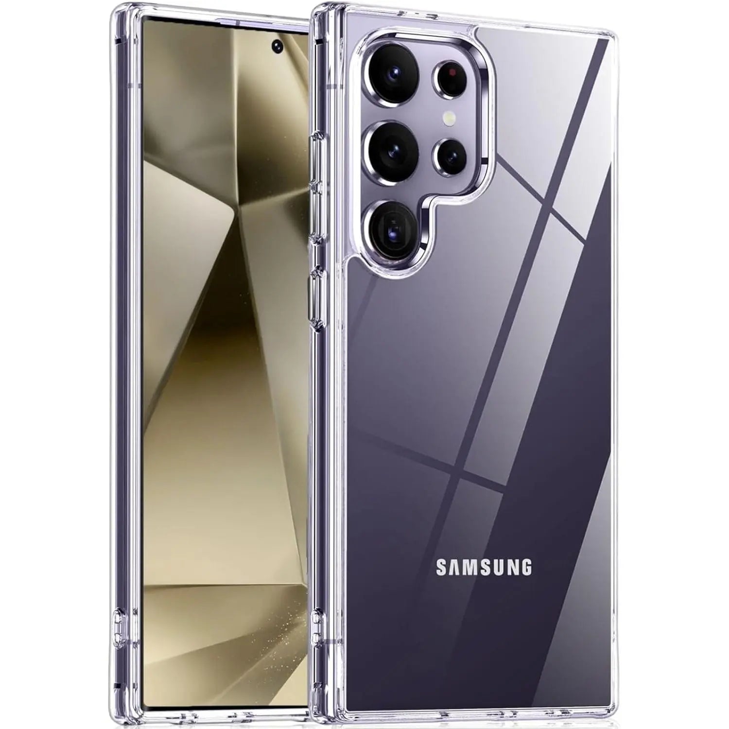 Entronix Clear Case for Samsung Galaxy S24 Ultra, Crystal Clear Transparent Bumper Cover - Entro Retail