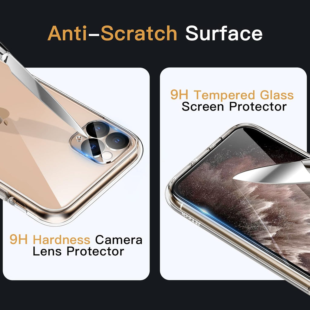 Entronix Bundle Compatible with iPhone 11 Pro - [Hard] Clear Case & 1 Clear Screen Protector