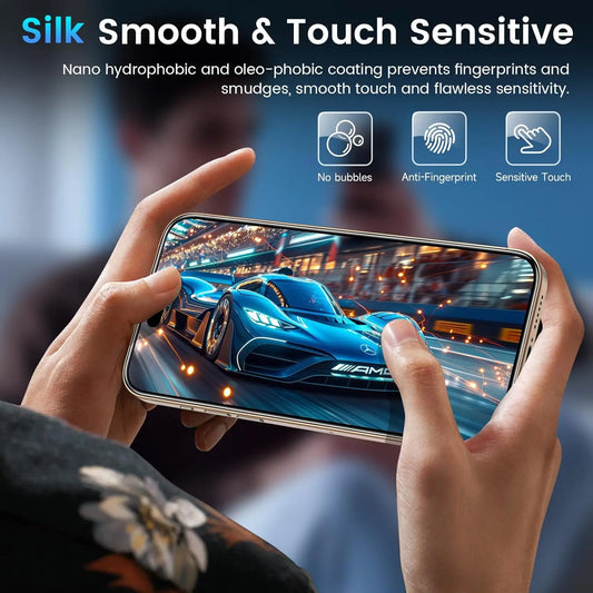 Entronix 3-Pack for Apple iPhone 16, Clear Premium Tempered Glass Screen Protector, Case Friendly & Easy Installation - Entro Retail