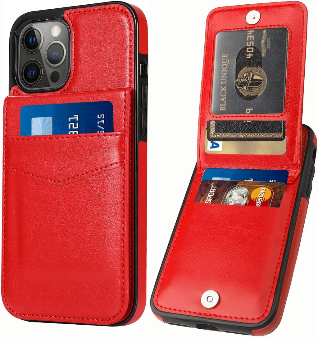 Entronix Slim Wallet Case for Apple iPhone 15 Pro Max, Leather Wallet & Card Holder Bumper Cover, - Entro Retail