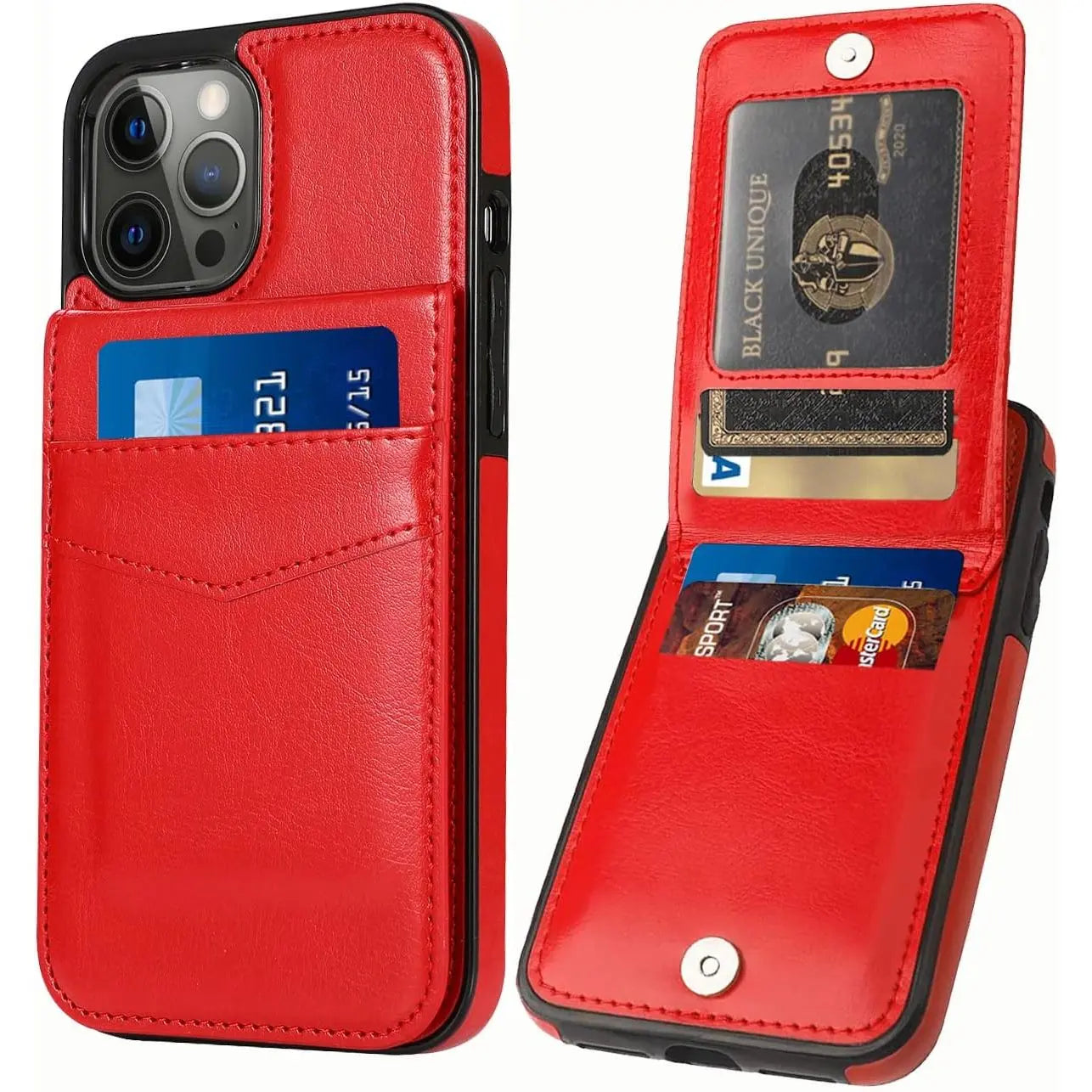 Entronix Slim Wallet Case for Apple iPhone 15 Pro, Leather Wallet & Card Holder Bumper Cover, - Entro Retail