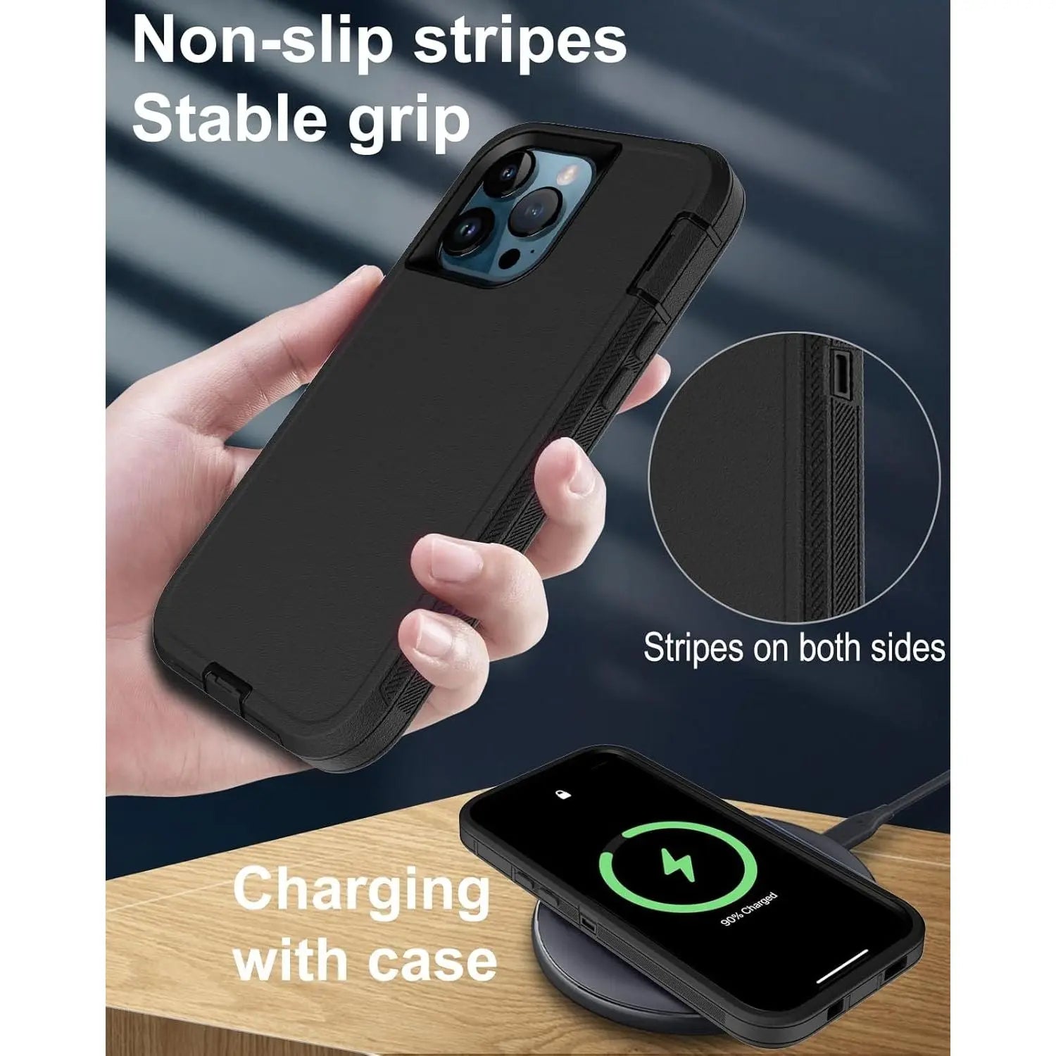 Entronix 2-in-1 Bundle for Apple iPhone 12 Pro Max, Heavy Duty Case & Clear Tempered Glass Screen Protector, Full Protection & Easy Installation - Entro Retail