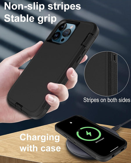 Entronix 2-in-1 Bundle for Apple iPhone 13 Pro, Heavy Duty Case & Clear Tempered Glass Screen Protector, Full Protection & Easy Installation - Entro Retail