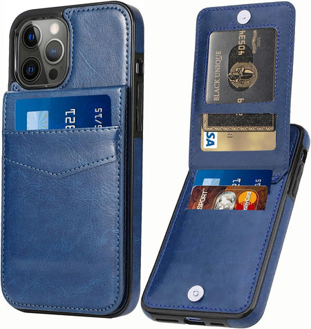 Entronix Slim Wallet Case for Apple iPhone 15 Pro, Leather Wallet & Card Holder Bumper Cover, - Entro Retail