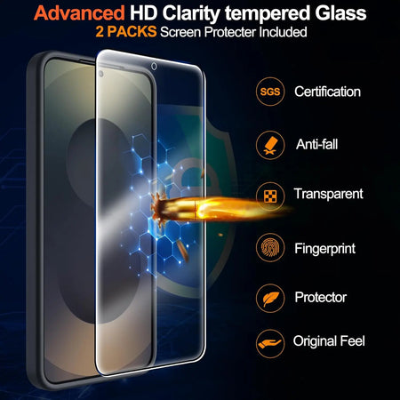 Entronix Bundle Compatible with Galaxy S24 Ultra - [Magnetic] Translucent Matte Case & 2 Clear Screen Protectors - Entronix