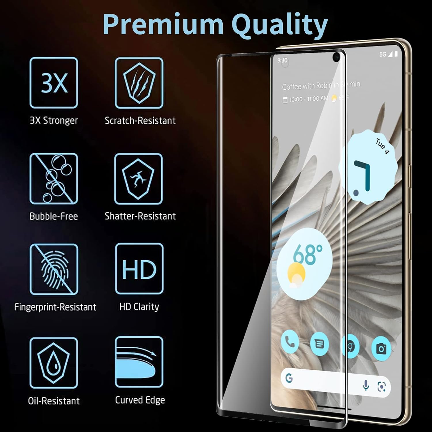 Entronix 2-Pack for Google Pixel 8 Pro, Clear Tempered Glass Screen Protector - Entro Retail