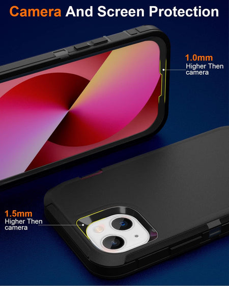 Entronix 3-in-1 Bundle for Apple iPhone 13 Mini, Heavy Duty Case & 2 Clear Tempered Glass Screen Protectors - Entro Retail