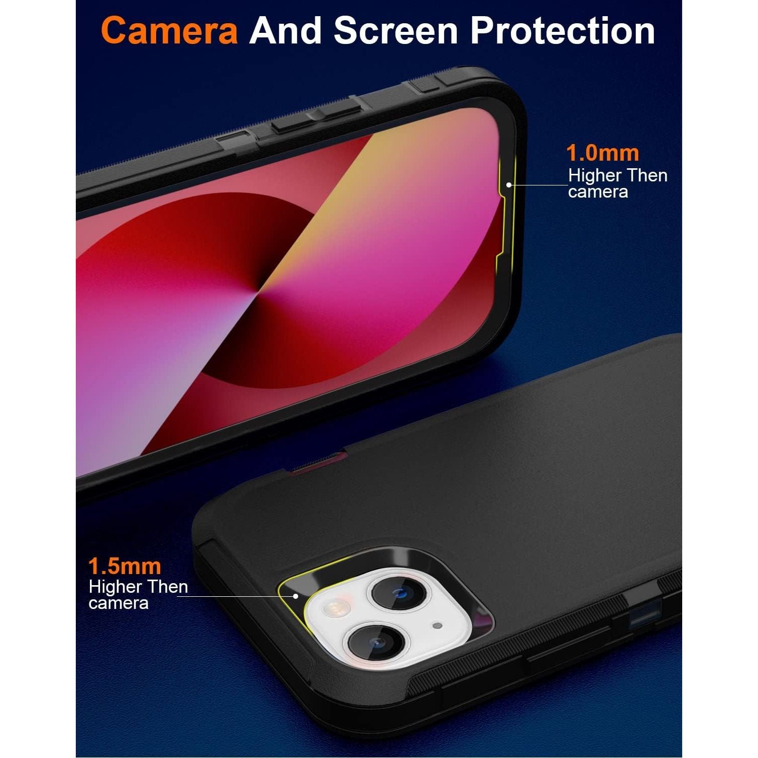 Entronix 3-in-1 Bundle for Apple iPhone 13, Heavy Duty Case & 2 Clear Tempered Glass Screen Protectors - Entro Retail