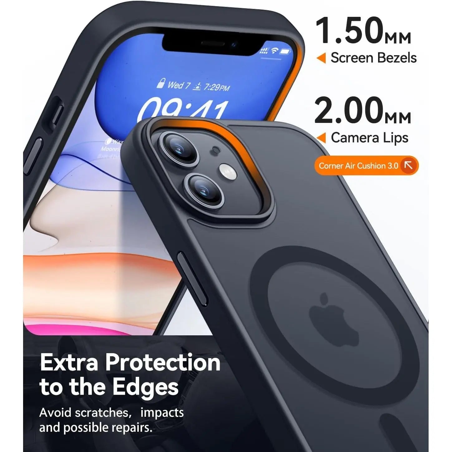 Entronix Sturdy Case for Apple iPhone 12/12 Pro, [Magnetic-Compatible] Matte Bumper Cover, - Entro Retail