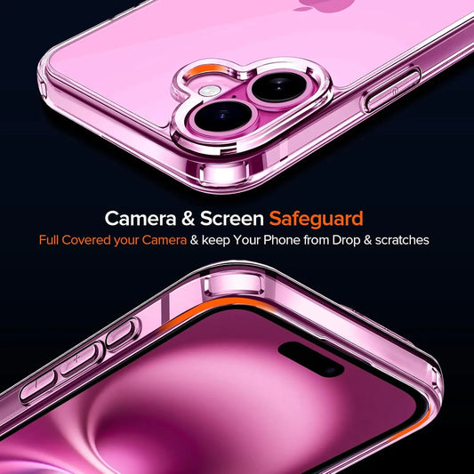 Entronix 3-in-1 Bundle for Apple iPhone 16 Plus, Slim Clear Case & 2 Clear Tempered Glass Screen Protectors - Entro Retail