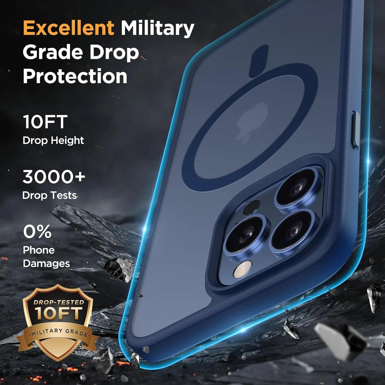 Entronix Apple iPhone 15 Pro Max [Magnetic-Compatible] Clear Case & 2 Tempered Glass Screen Protectors - Entronix