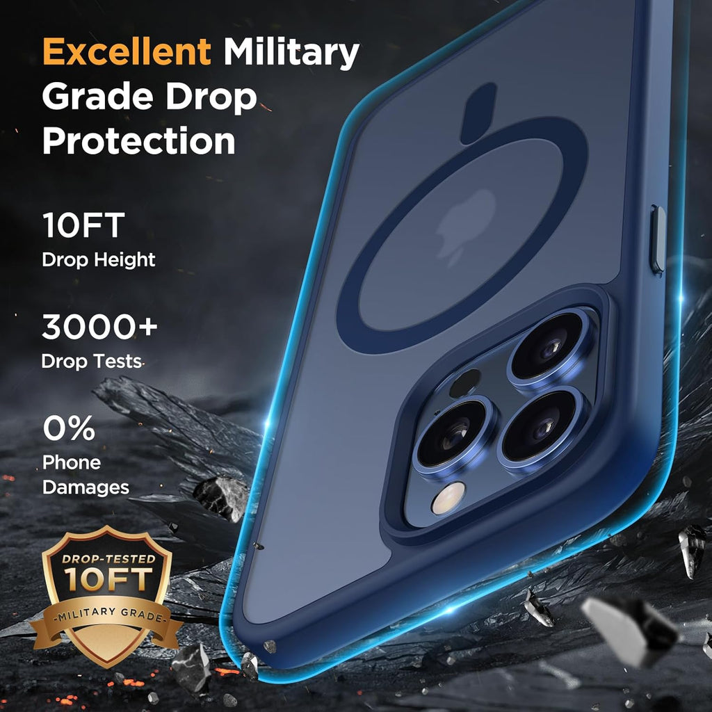 Entronix Apple iPhone 15 Pro [Magnetic-Compatible] Clear Case & 2 Tempered Glass Screen Protectors - Entronix