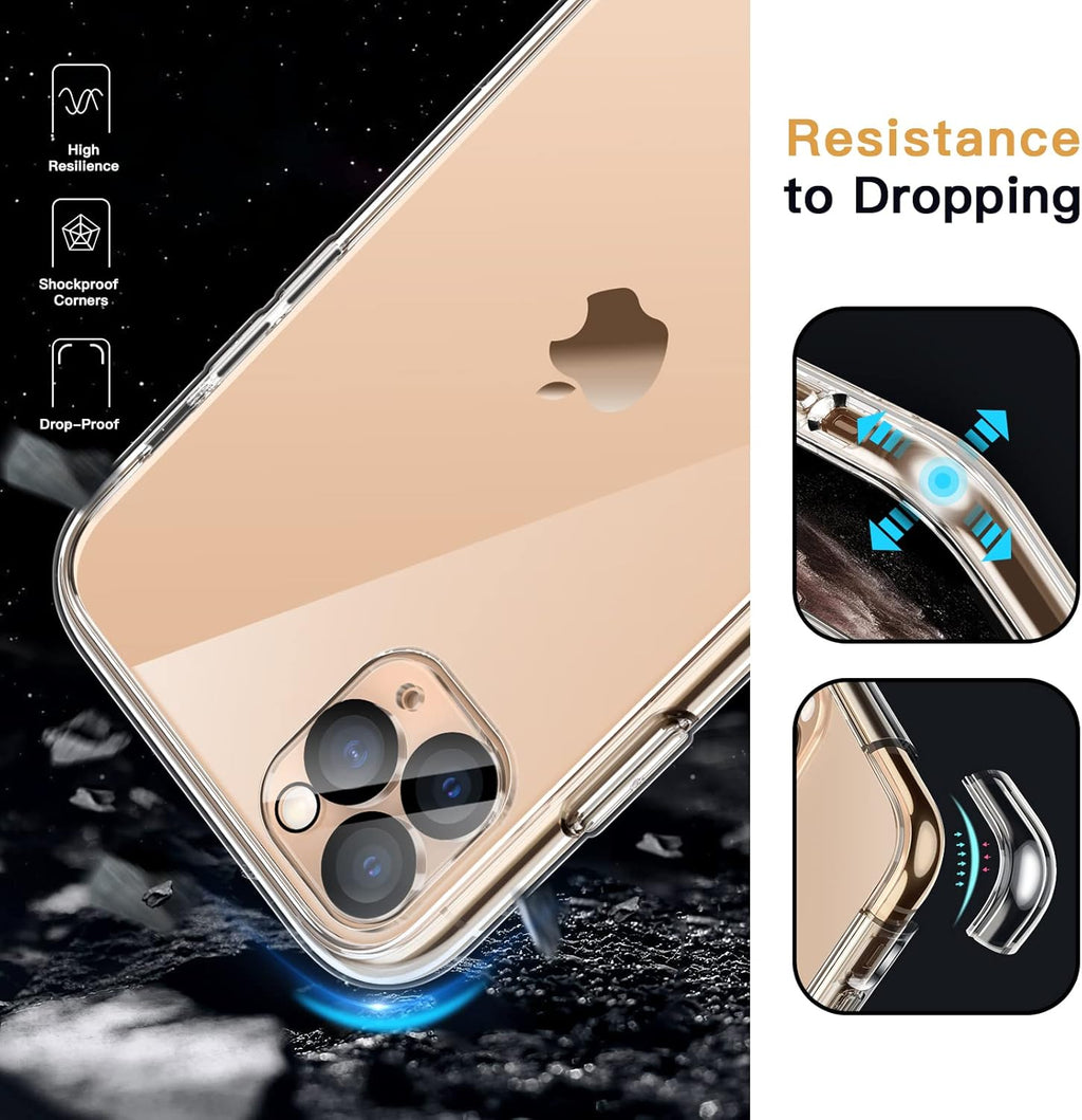 Entronix Bundle Compatible with iPhone 11 Pro - [Hard] Clear Case & 1 Clear Screen Protector