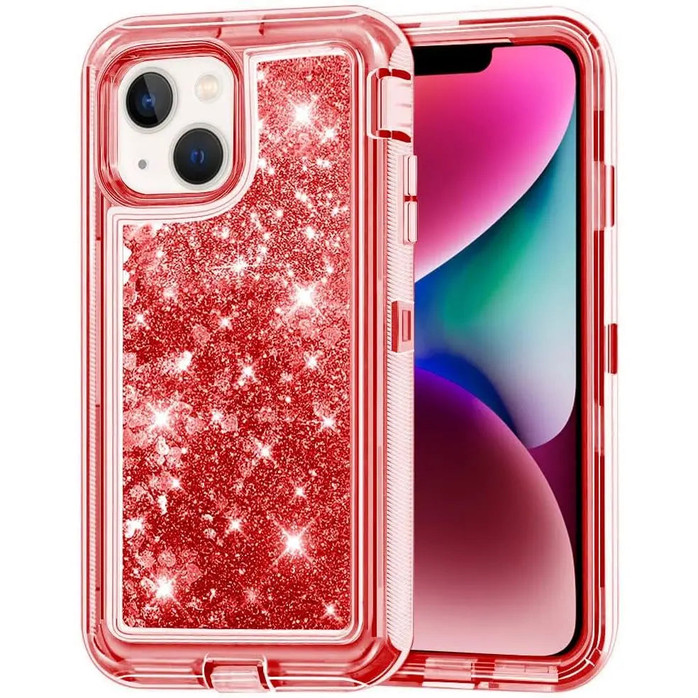 Entronix Heavy Duty Glitter Case for Apple iPhone 15 Pro Max, Triple-Layer & Full Protection, - Entro Retail