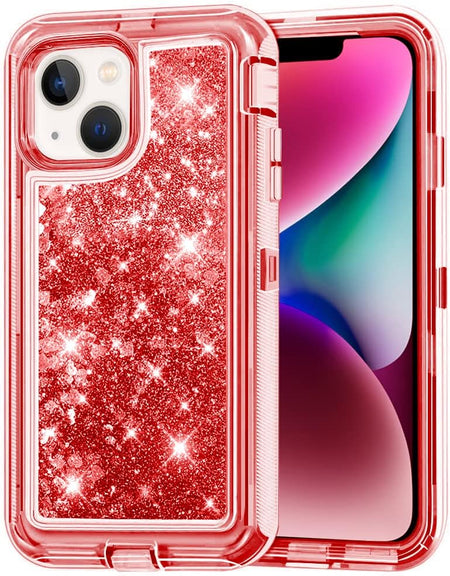 Entronix Heavy Duty Glitter Case for Apple iPhone 14 Plus, Triple-Layer & Full Protection, - Entro Retail
